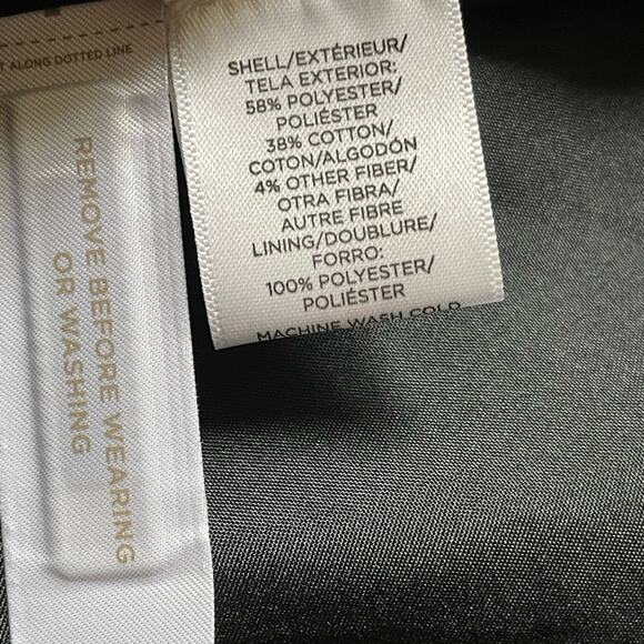 Loft Black Mini Blue Fronds Embossed Jacquard Lined Skirt size 6 - Picture 7 of 7